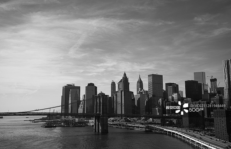 布鲁克林大桥南天际线图片素材