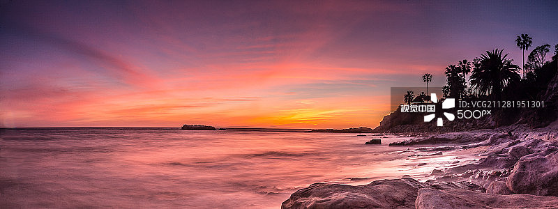 拉古纳海滩日落图片素材