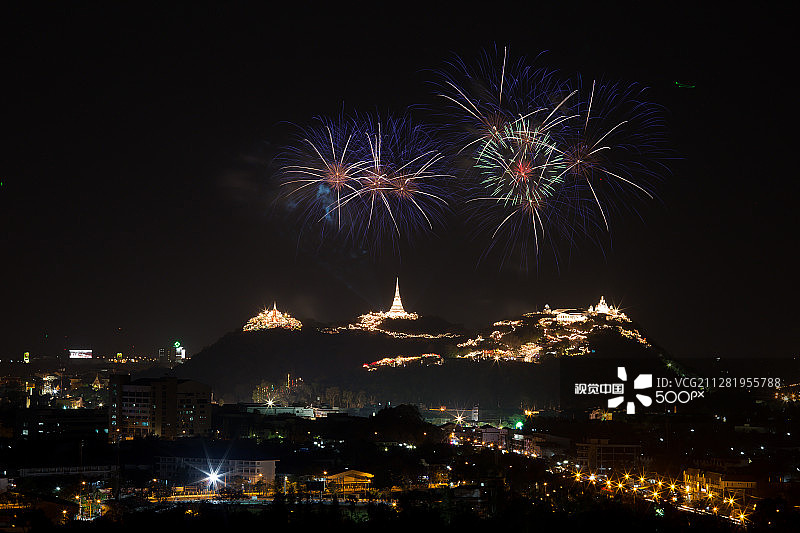 帕那空奇里历史公园的烟花图片素材
