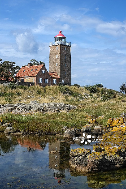 斯万讷克灯塔，丹麦博恩霍尔姆岛图片素材
