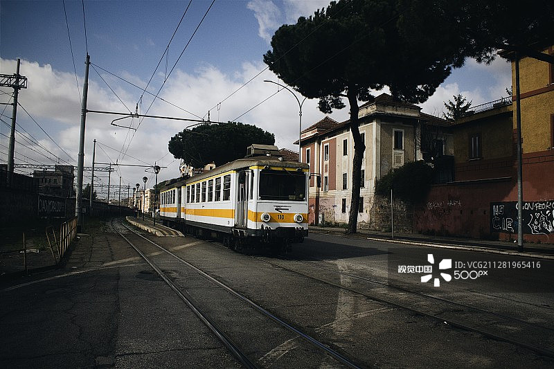 罗马皮涅托的复古火车图片素材