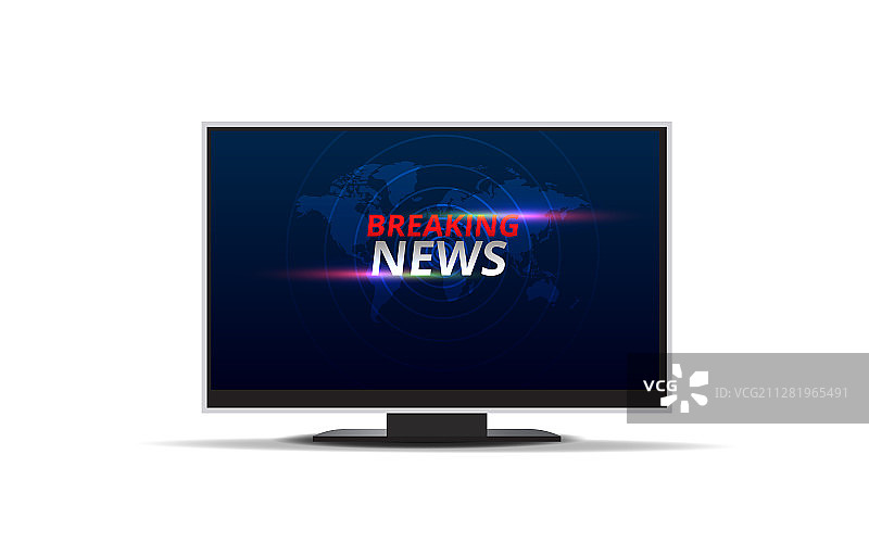 液晶电视上的突发新闻图片素材
