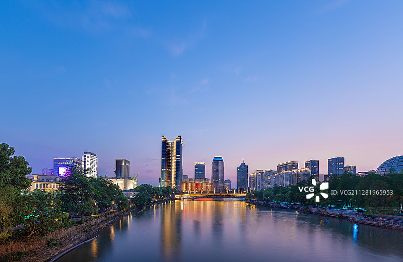 杭州武林商圈+京杭大运河图片素材