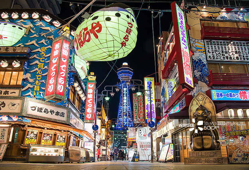 日本大阪通天阁地标图片素材