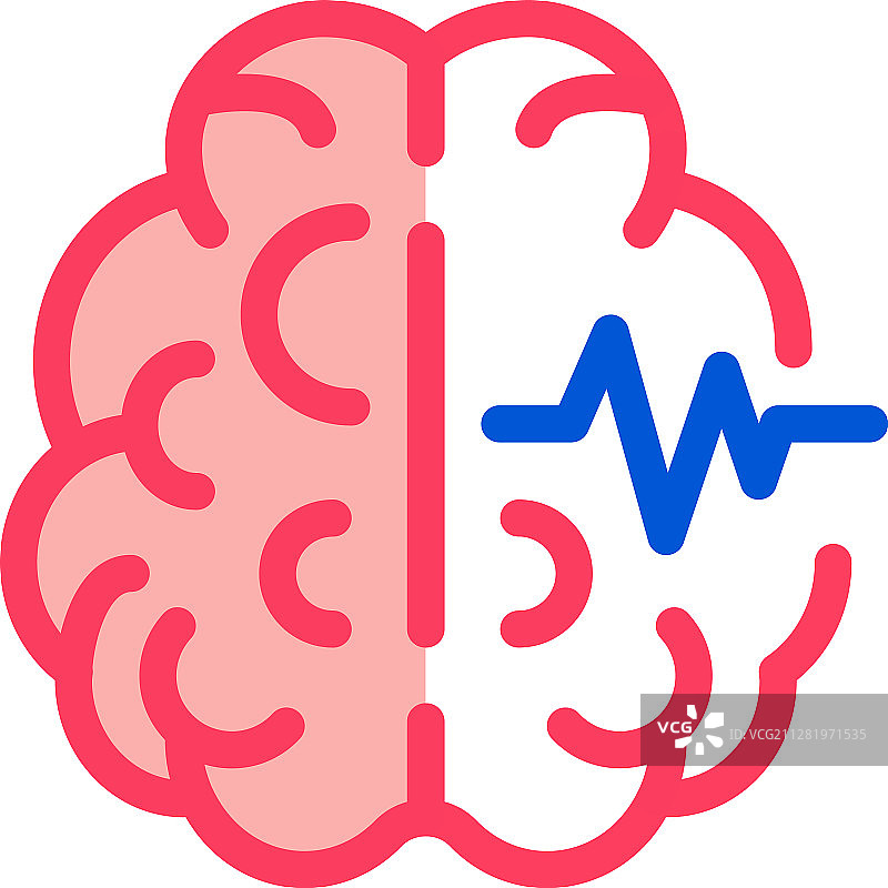大脑脉冲图标轮廓图片素材
