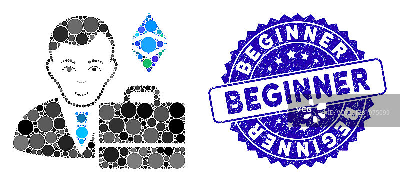 带有粗糙纹理的马赛克以太坊经典会计图标图片素材