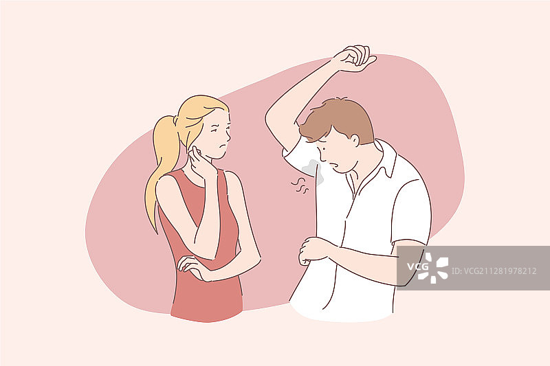 汗臭、腋下潮湿、多汗症图片素材