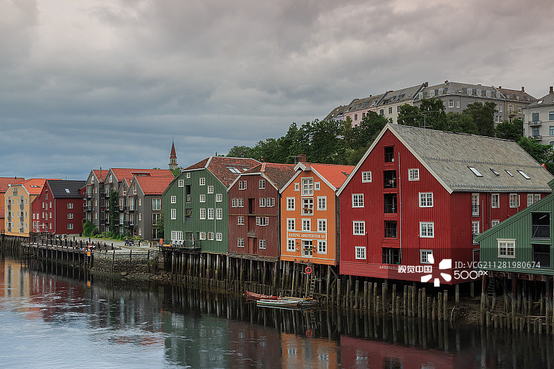 特隆赫姆：尼德瓦河畔的仓库图片素材