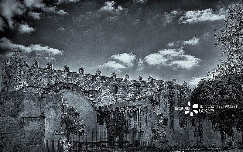 修道院背面图片素材