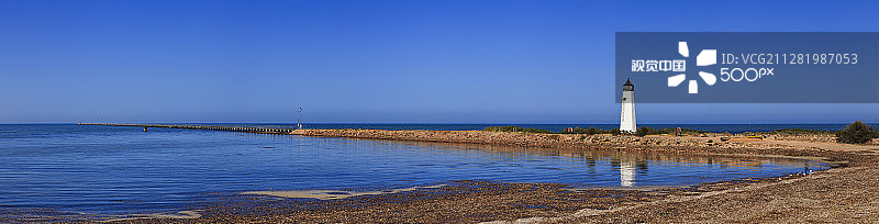 最长的防波堤图片素材