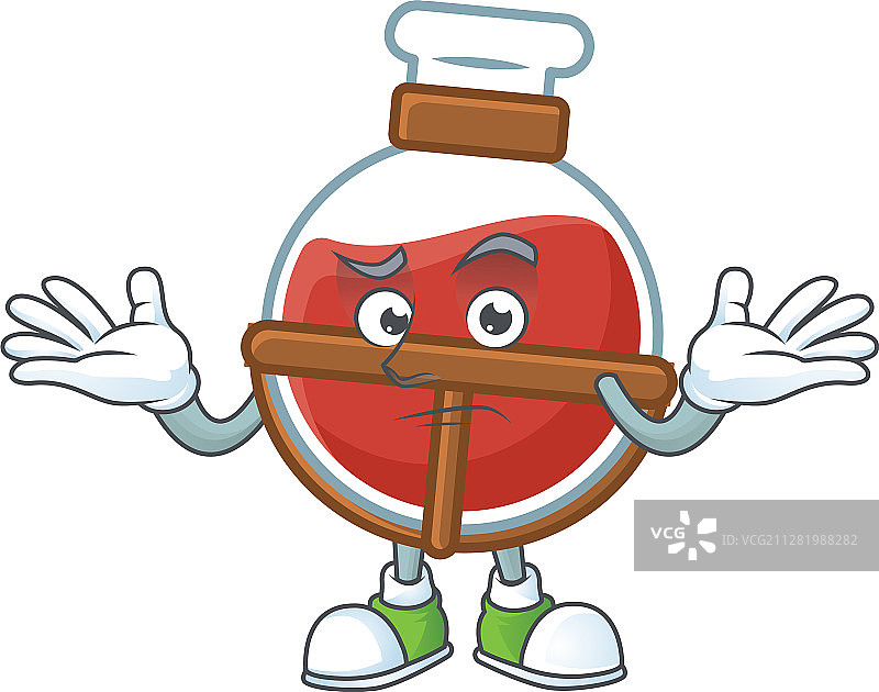 咧嘴笑红色药水卡通吉祥物图片素材