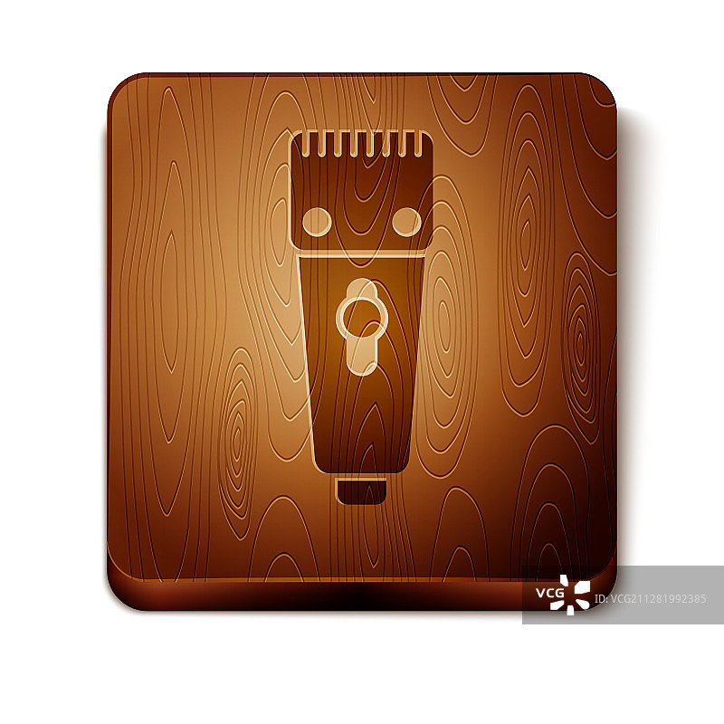 棕色电动理发器或剃须刀图标图片素材