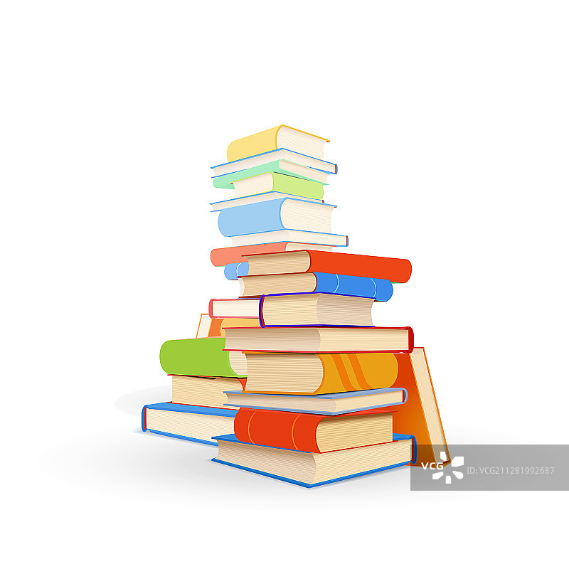 堆叠的不同教科书图片素材