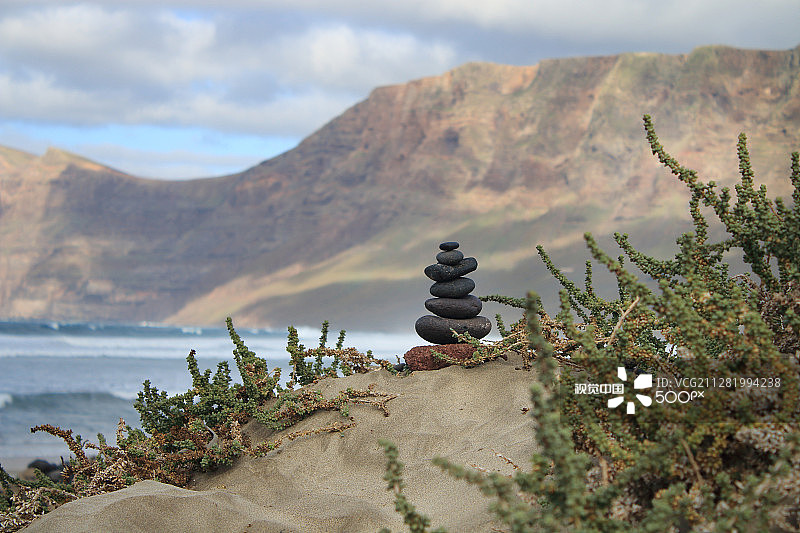 法马拉湾，兰萨罗特岛，加那利群岛图片素材