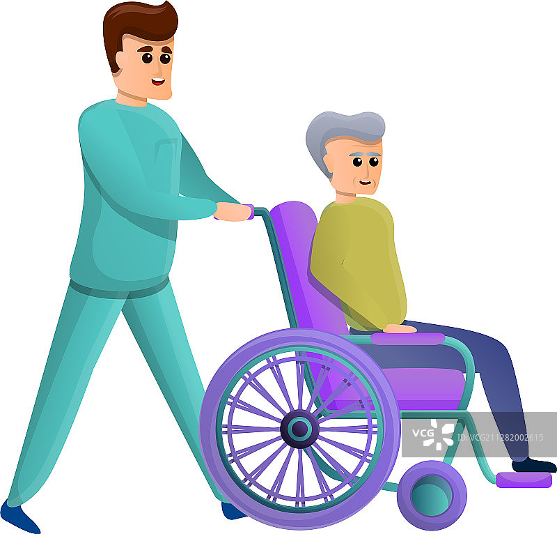 卡通风格的志愿者和奶奶图标图片素材