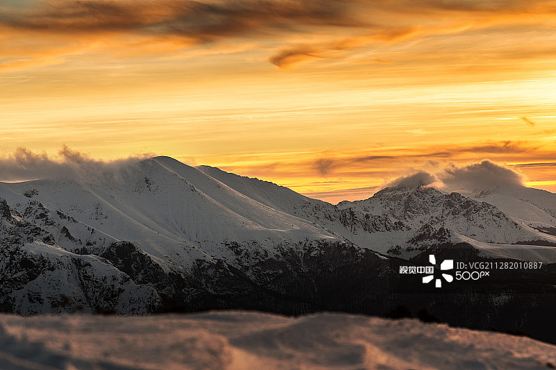 巴尔干山脉日落图片素材