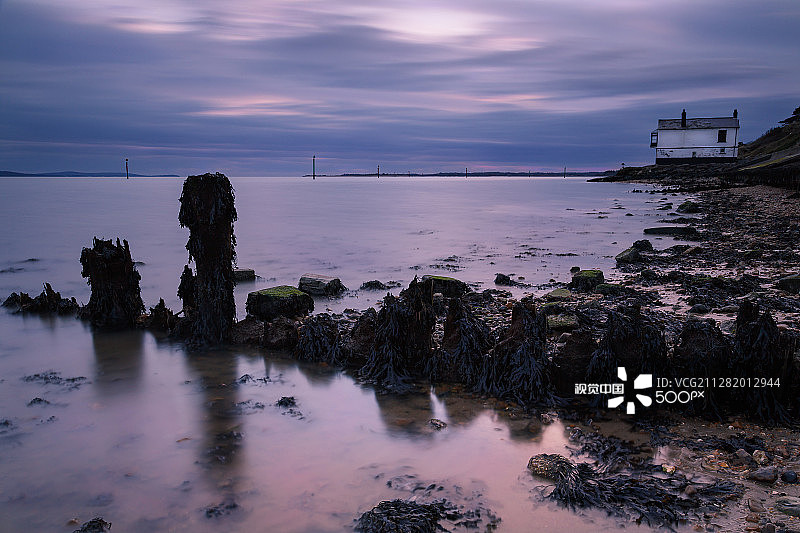 索伦特海峡的日落图片素材