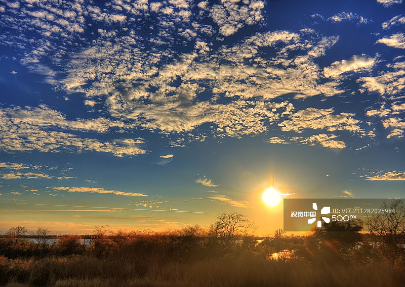 路易斯安那州沼泽日落图片素材