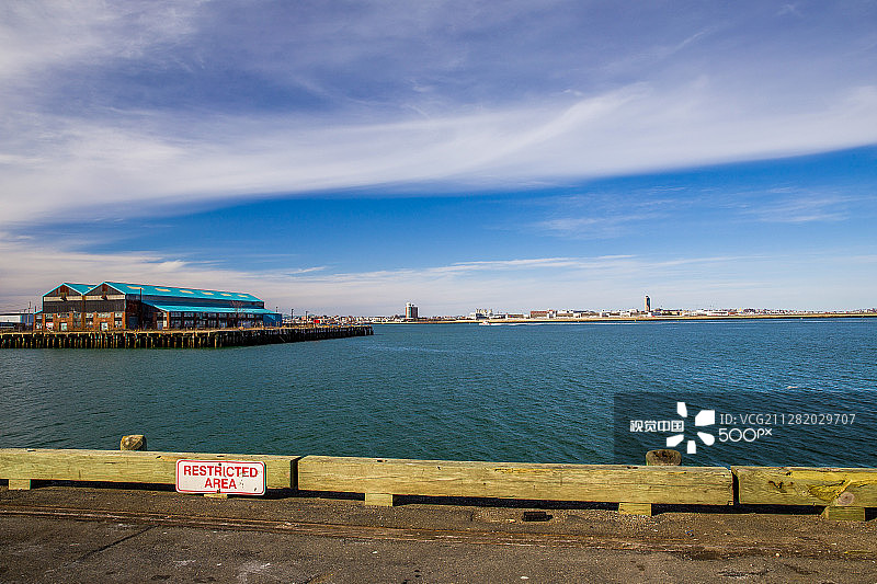 波士顿港和洛根机场图片素材