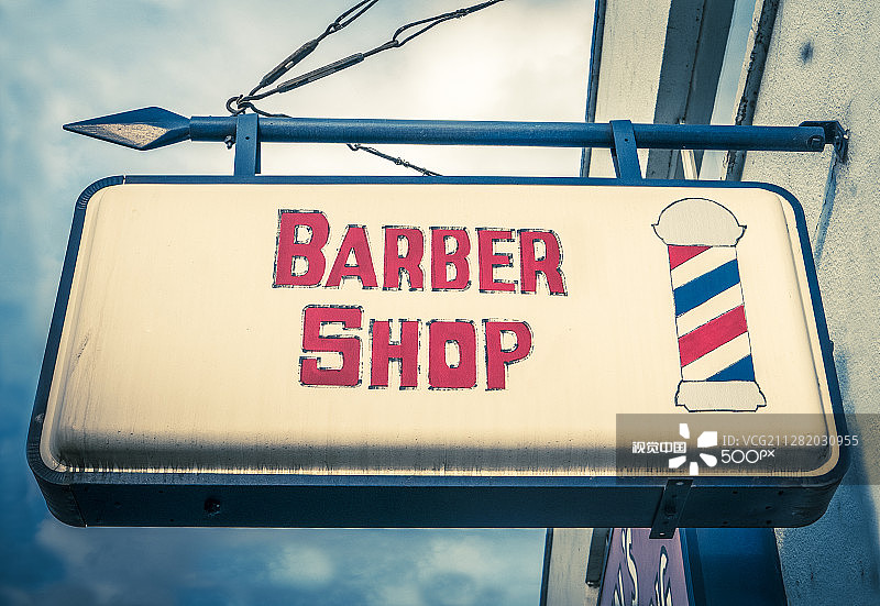 复古理发店招牌图片素材