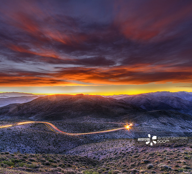死亡谷但丁观景点黎明图片素材