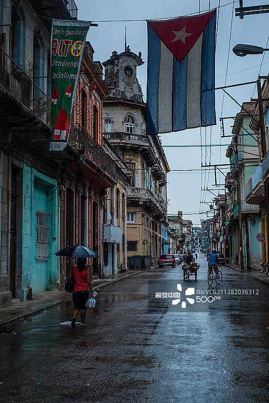 古巴哈瓦那殖民时期的城市街景图片素材
