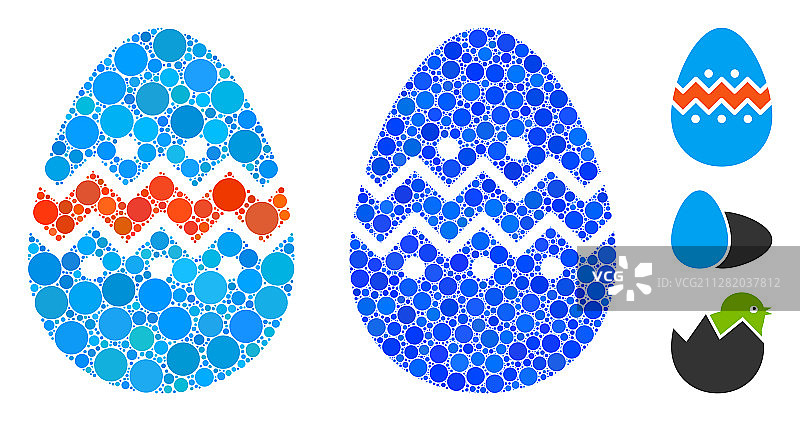 复活节彩蛋马赛克圆形图标图片素材