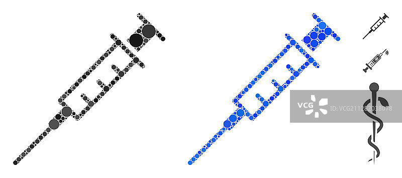 空旷的注射器圆形点阵图标图片素材