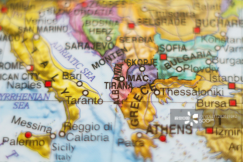 阿尔巴尼亚共和国国家地图图片素材