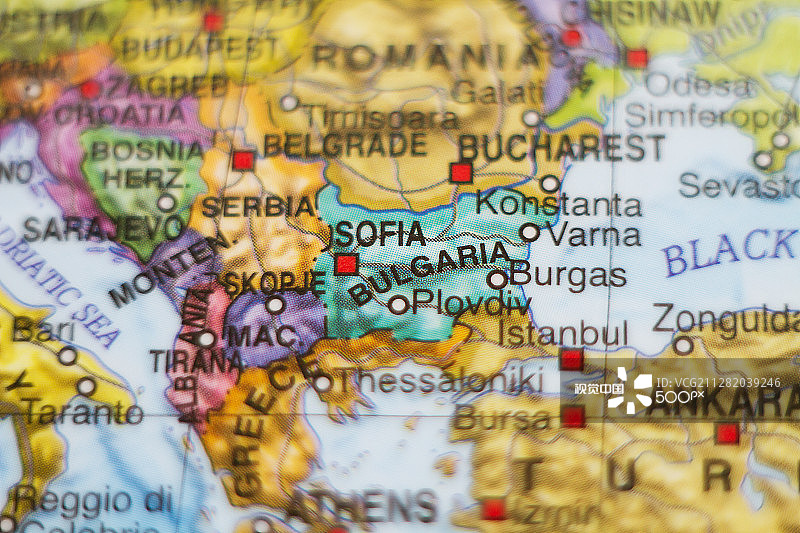 保加利亚国家地图图片素材