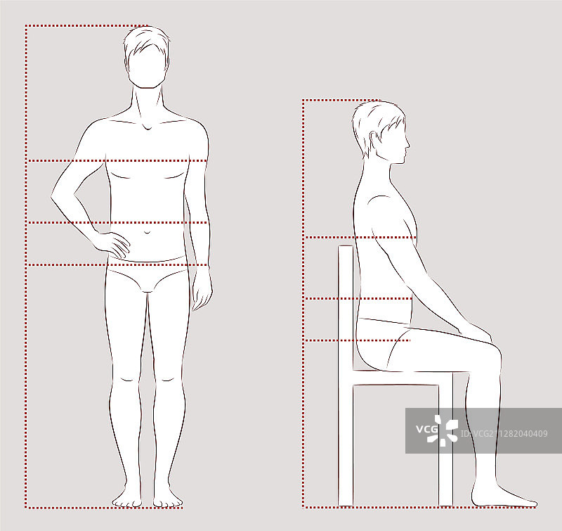 男人体测量图片素材