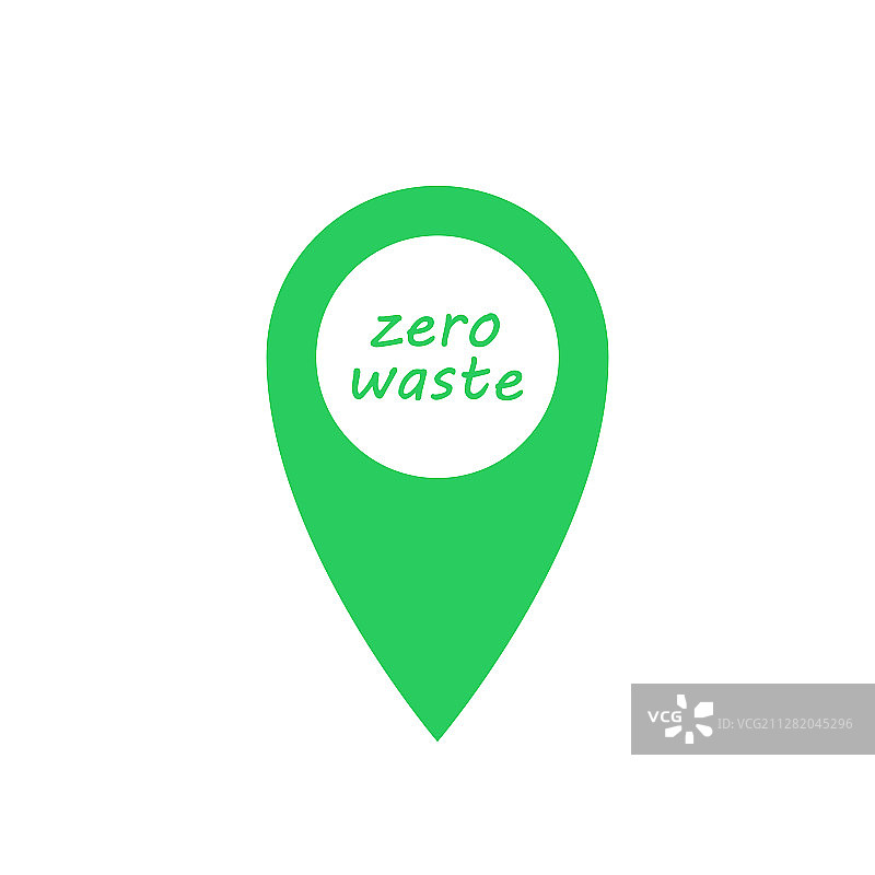 零浪费绿色图钉标记图标图片素材