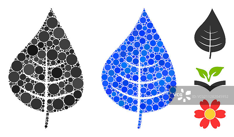植物叶子马赛克圆点图标图片素材