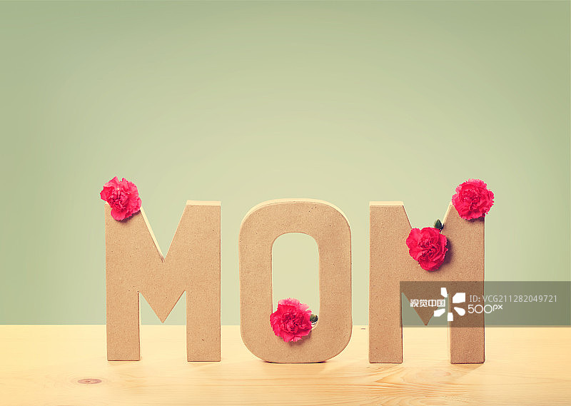 3D母亲节康乃馨鲜花文字图片素材