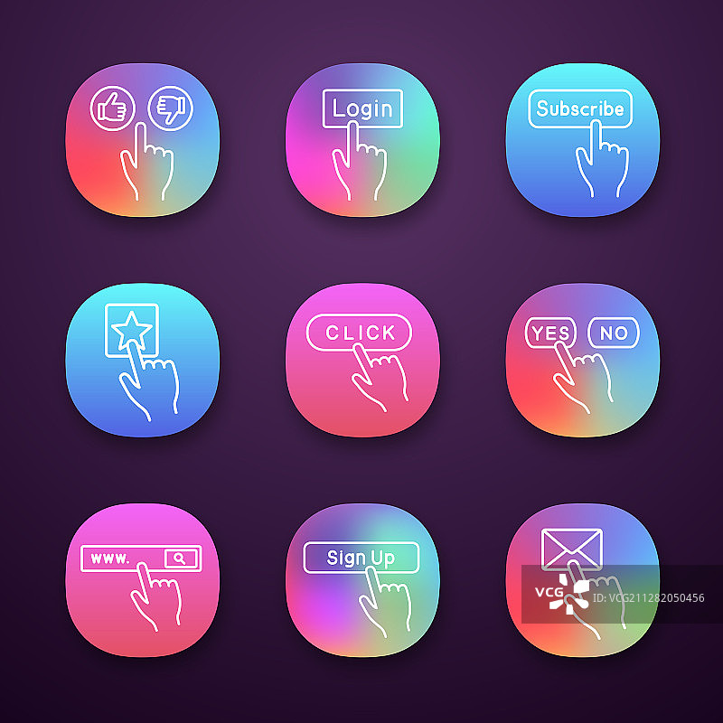 点击按钮图标合集图片素材