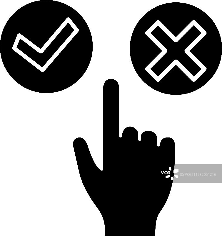 接受和拒绝按钮字形图标图片素材