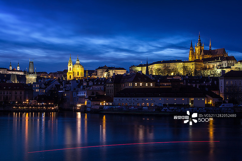 蓝色伏尔塔瓦河风光图片素材