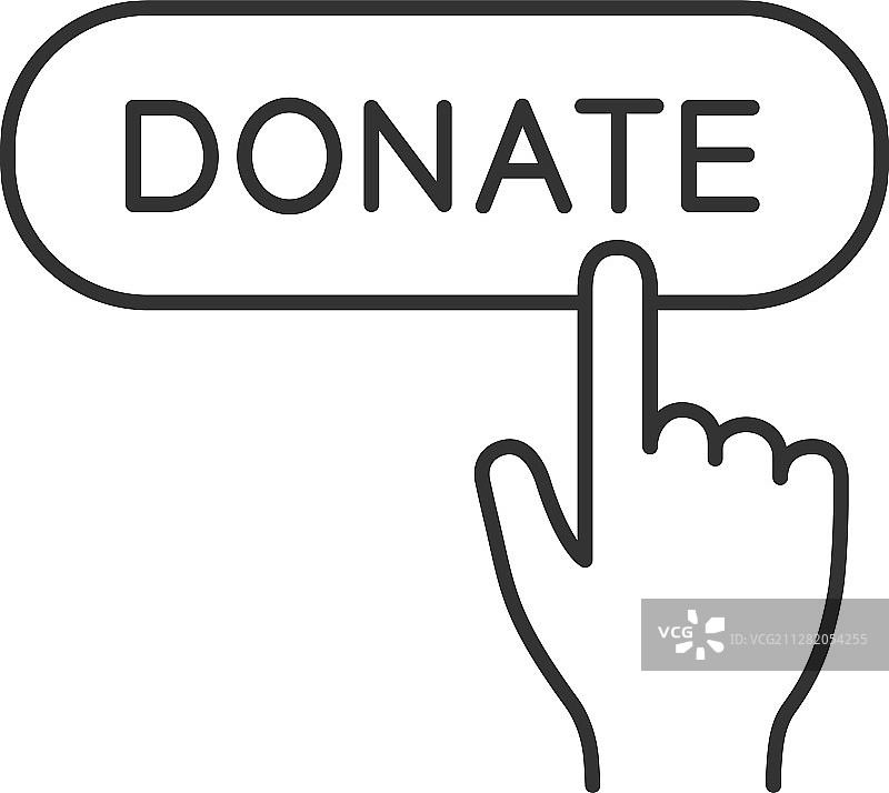 捐赠按钮点击线性图标图片素材