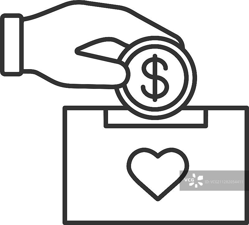 捐款箱线性图标图片素材