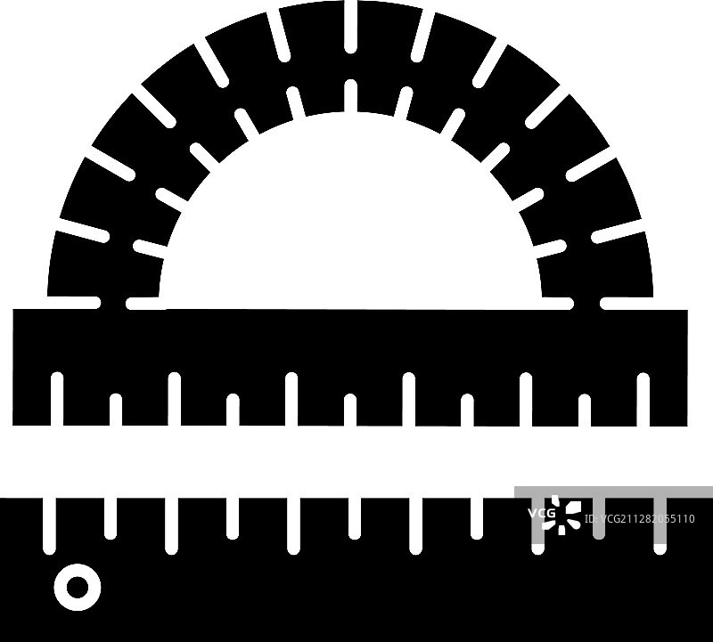 量角器和尺子图标图片素材
