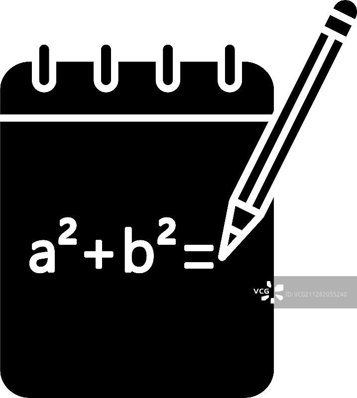 带有数学公式字形图标的笔记本图片素材