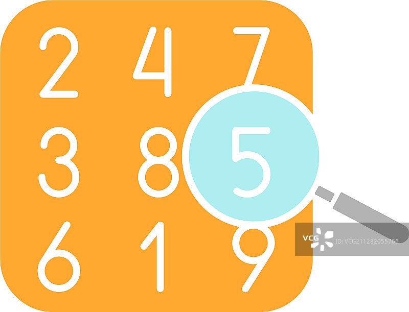 数字理论字形彩色图标图片素材