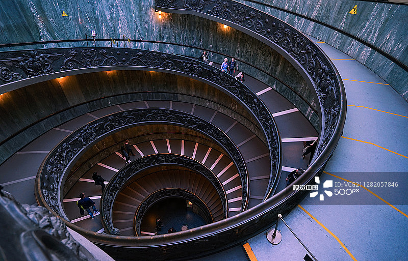 梵蒂冈博物馆的螺旋楼梯图片素材