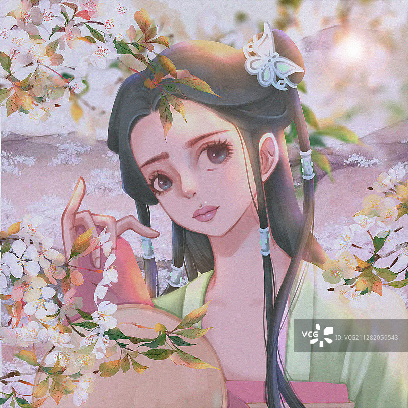 古风头像插画图片素材