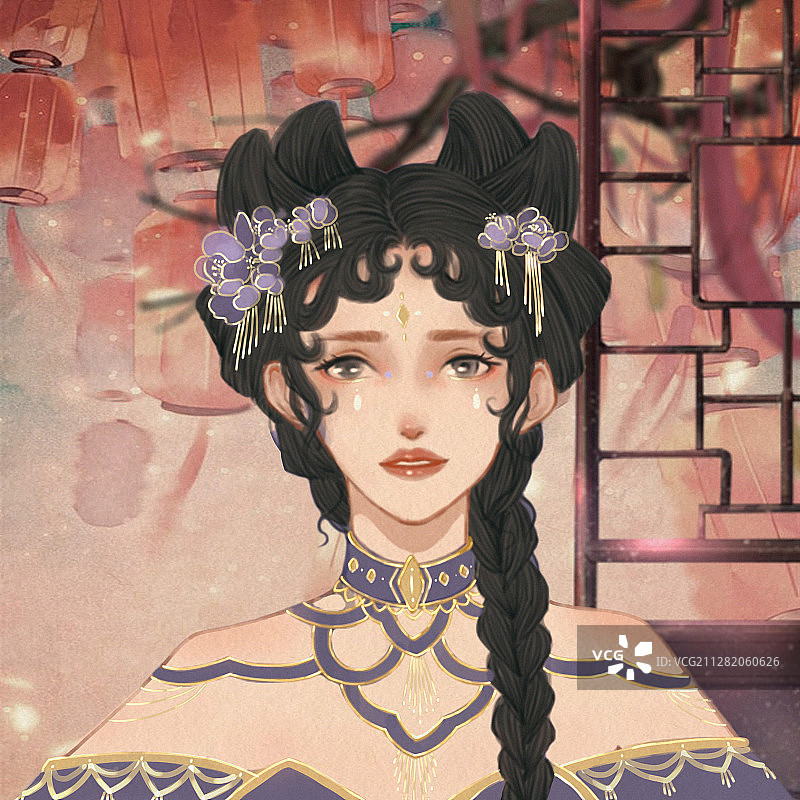 古风头像插画图片素材