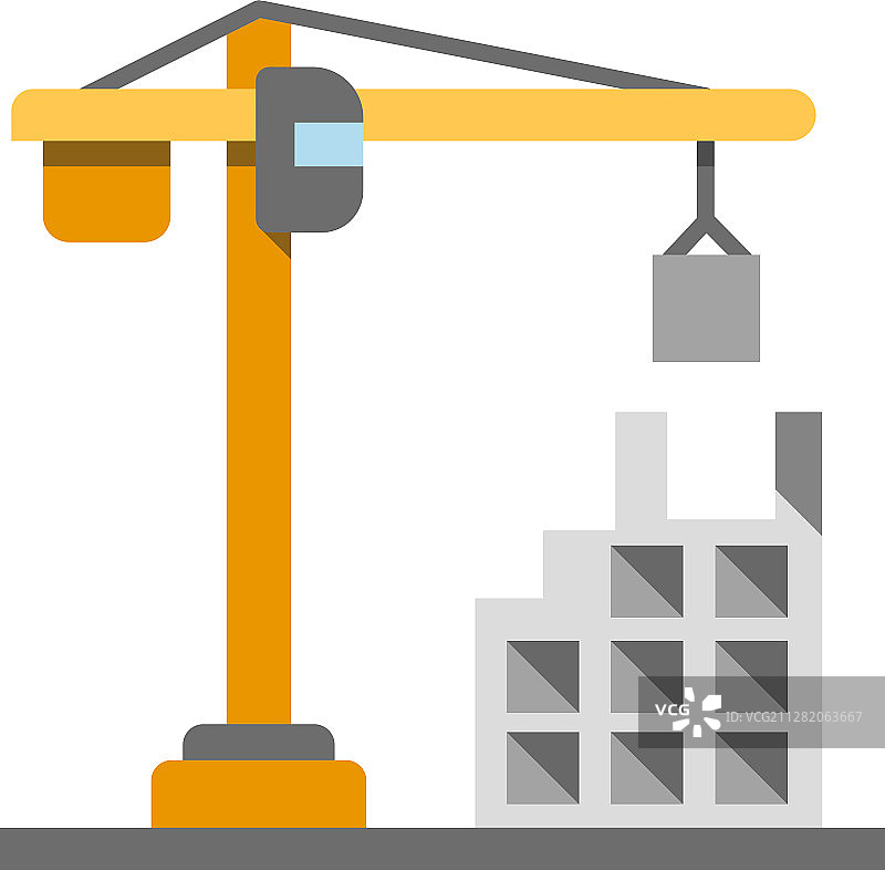 建筑施工扁平设计长阴影图片素材