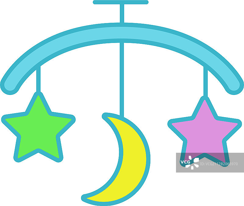 婴儿旋转木马彩色图标图片素材