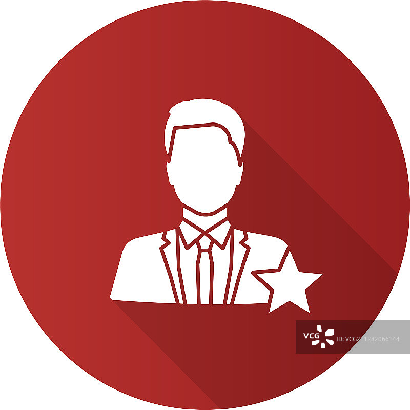 演员或电视节目主持人扁平风格长阴影设计图片素材