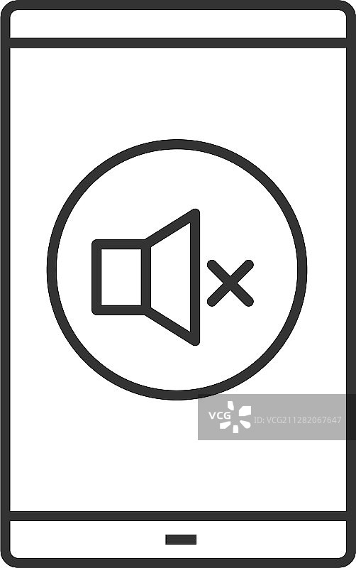 智能手机声音关闭线性图标图片素材