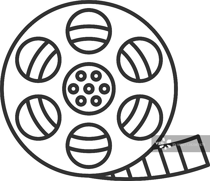 线性电影胶片卷图标图片素材
